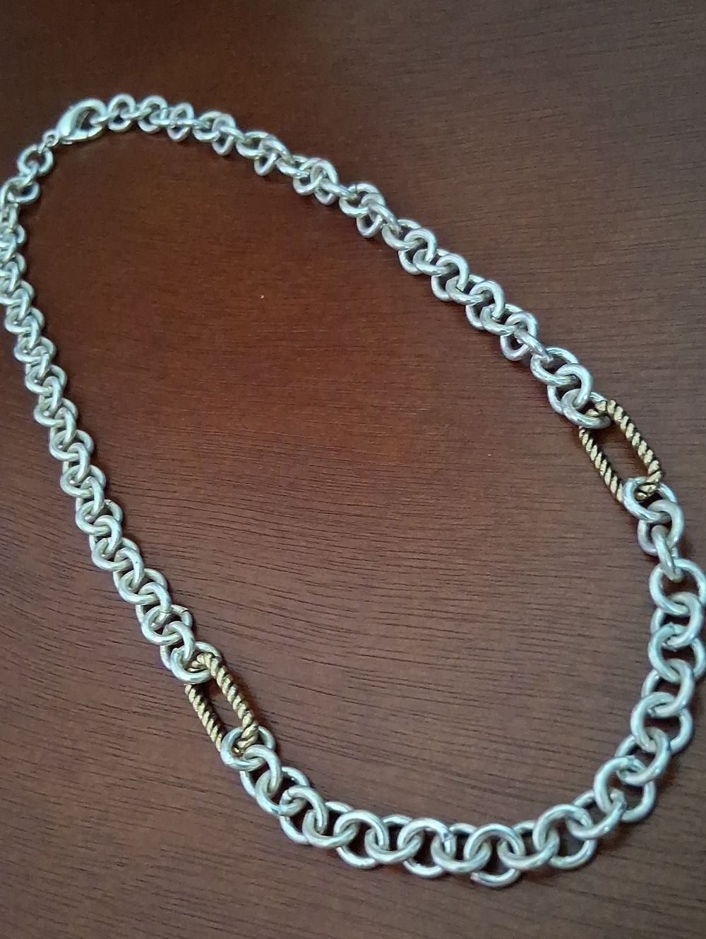 Classic Two-Tone Chain Necklace T127
